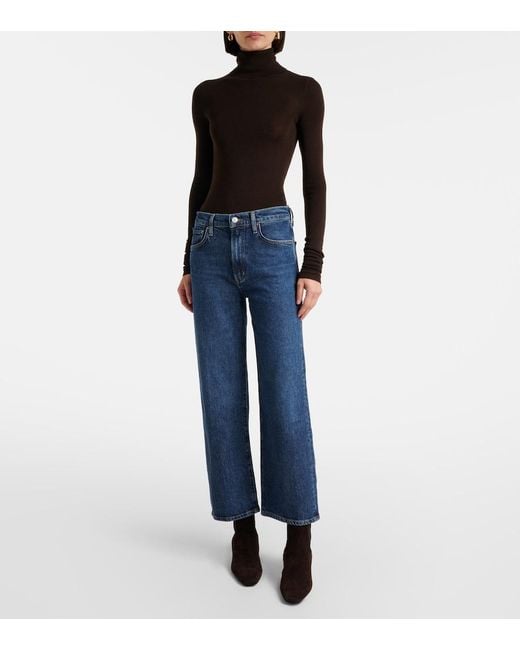 Agolde Blue Harper Crop Straight Jeans