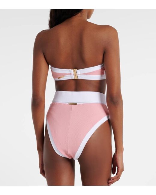 Top de bikini Whitney sin tirantes Alexandra Miro de color Pink