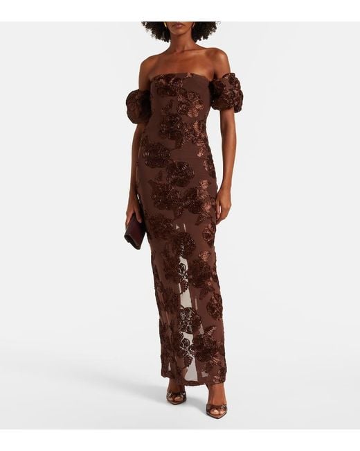 ROTATE BIRGER CHRISTENSEN Purple Besticktes Maxikleid Tasha