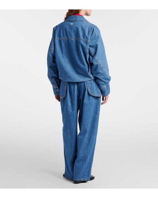 Loewe Blue Belted Wide-Leg Jeans