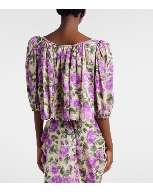 Chloé Pink Printed Silk Top