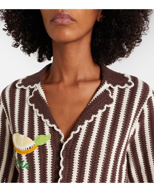 ALÉMAIS Multicolor Sundae Crochet Cotton Bowling Shirt