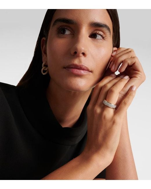 Pomellato White Iconica 18Kt Rose Ring With Diamonds