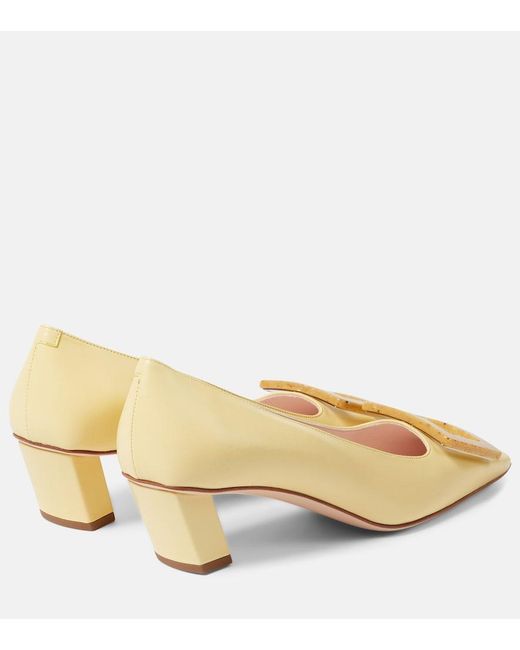 Roger Vivier Metallic Belle Vivier 45 Leather Pumps