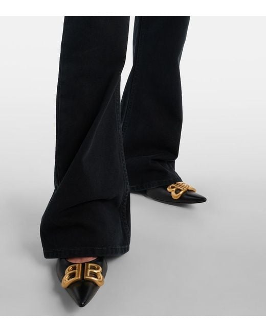 Balenciaga Black Mid-Rise Bootcut Jeans