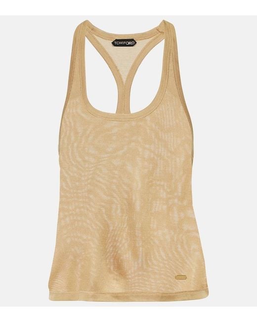 Tom Ford Natural Micro-Rib Silk Jersey Tank Top