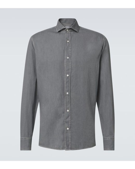 Camicia di Brunello Cucinelli in Gray da Uomo