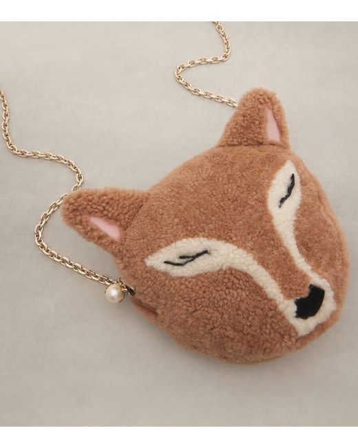 Jimmy Choo Brown Schultertasche Soft Fox Mini Aus Shearling