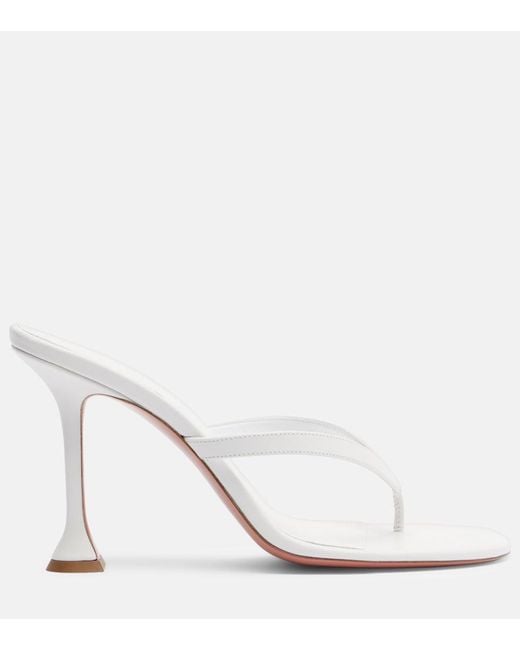 AMINA MUADDI White Juliette Leather Thong Sandals