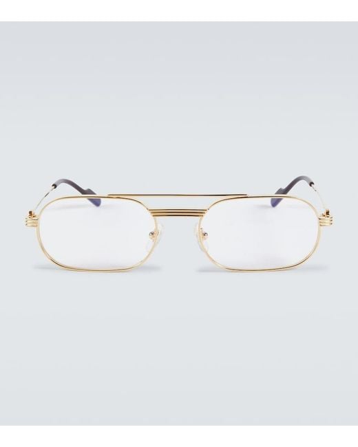 Cartier Metallic Exception Rectangular Glasses for men