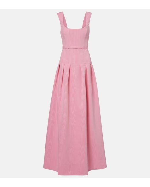 Rebecca Vallance Pink Amaro Pleated Taffeta Corset Gown