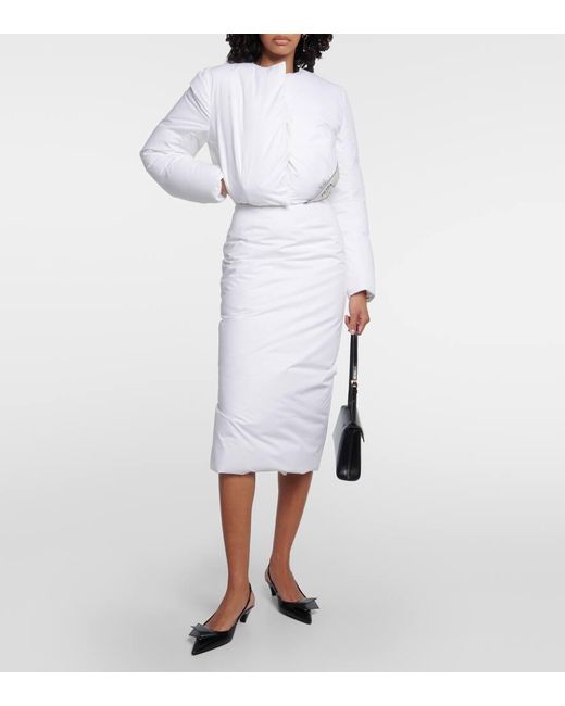 Prada White Padded Cotton Pencil Skirt