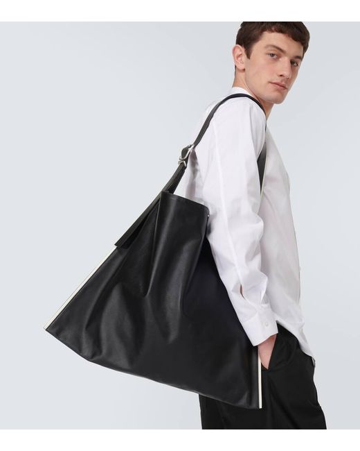 Jil Sander Leather Tote Bag in Black for Men