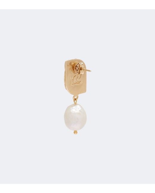Magda Butrym White Floral Faux-Pearl Drop Earrings