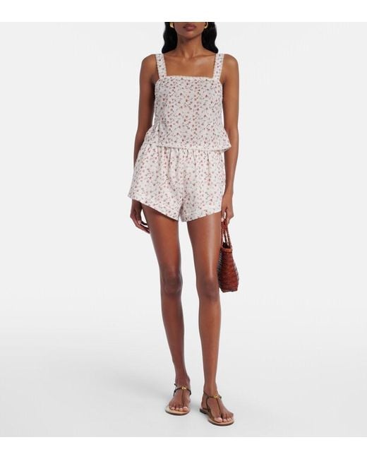 Posse Natural Charlotte Floral Cotton Shorts