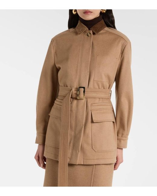 Max Mara Women's Brown Leva Belted Camel Hair Jacket