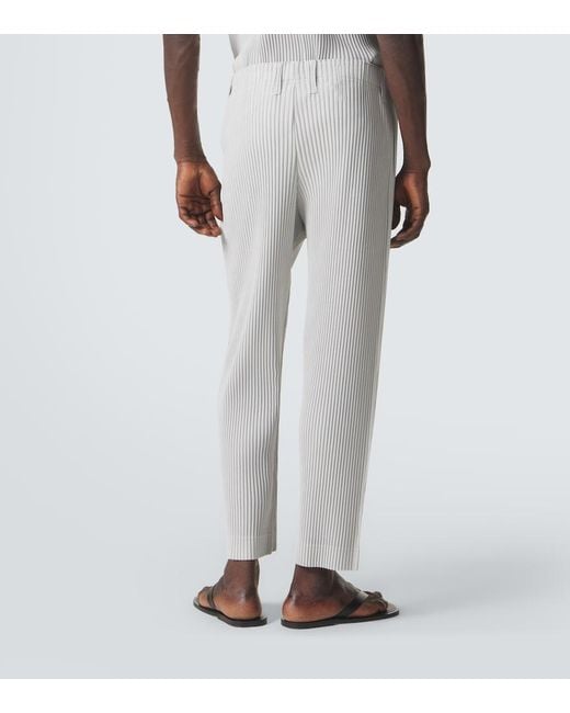 Homme Plissé Issey Miyake Gray Basics Pleated Straight Pants for men