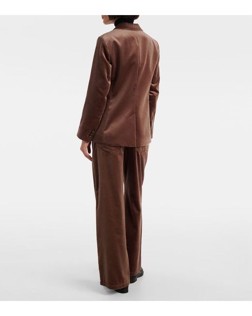 Max Mara Brown Agata Cotton Velvet Blazer