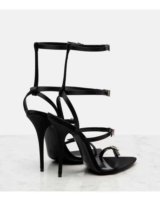 Sandalias Nuit 110 De Crepe Saten Saint Laurent de color Black