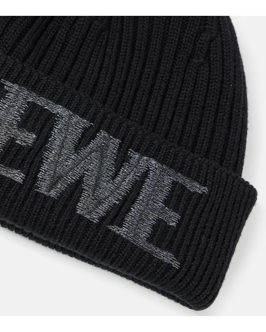 Loewe Black Logo Wool Beanie