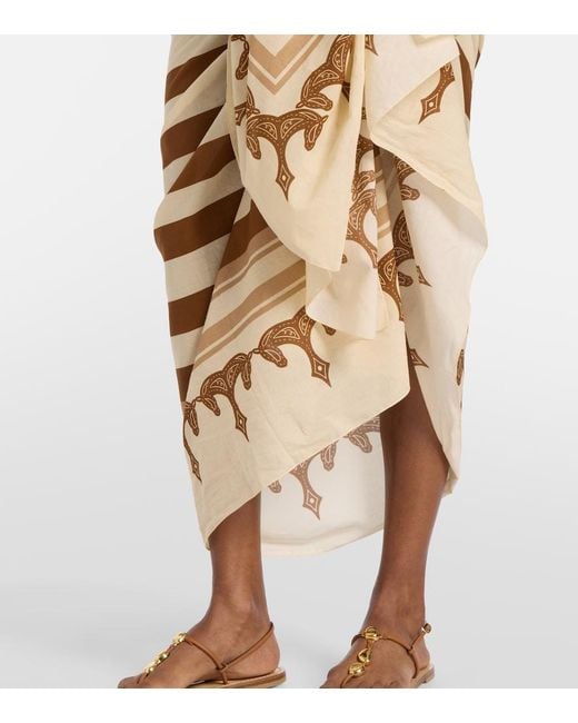 Johanna Ortiz Metallic Cotton Printed Beach Cover-Up