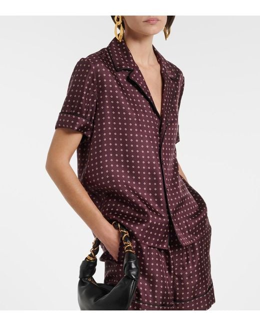 Saint Laurent Red Printed Silk Shirt