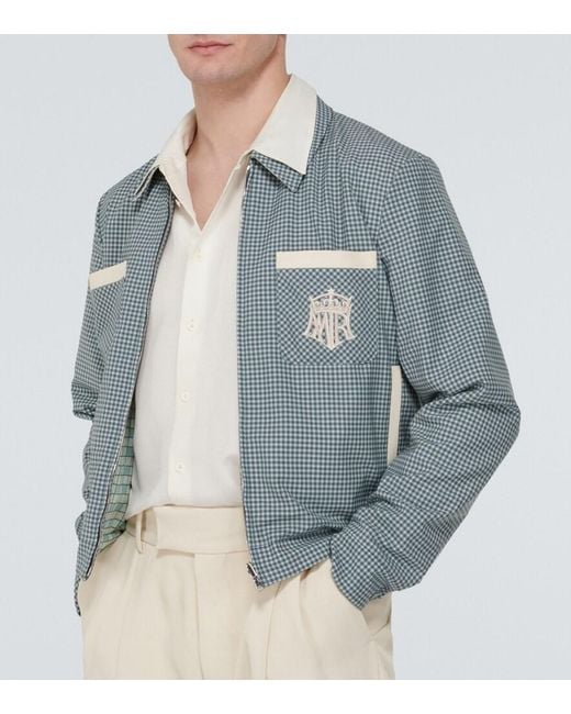 Amiri Blue Reversible Checked Blouson for men