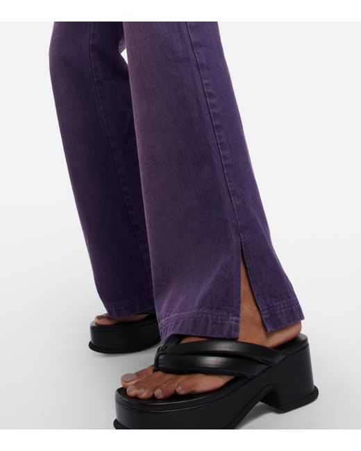 DIDU Purple One-shoulder Denim Jumpsuit