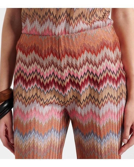 Missoni Red Zigzag High-Rise Cropped Slim Pants