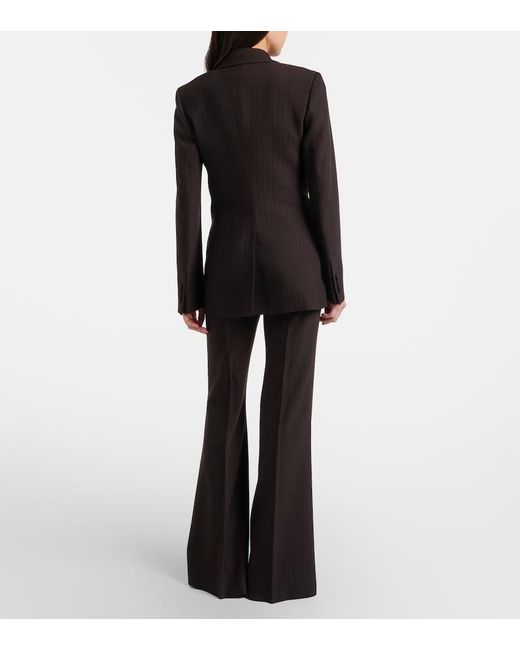 Gabriela Hearst Black Rhein High-Rise Wool Flared Pants