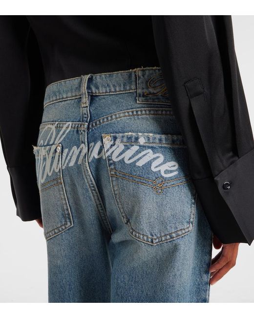 Blumarine Blue Logo Straight Jeans