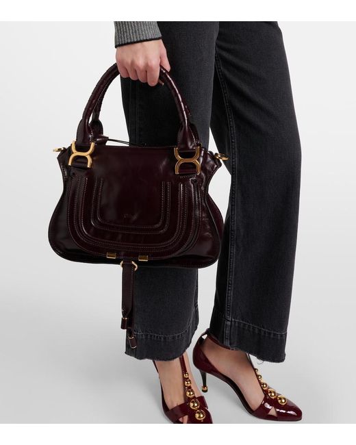 Chloé Black Marcie Small Leather Shoulder Bag