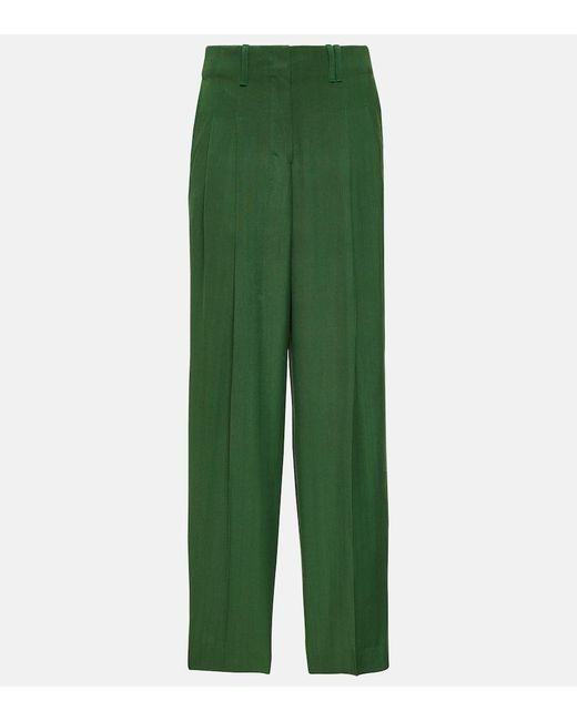 Jacquemus Green Weite High-Rise-Hose Le Pantalon Titolo