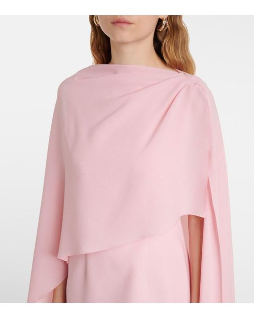 Roksanda Pink Demetria Caped Crepe Maxi Dress