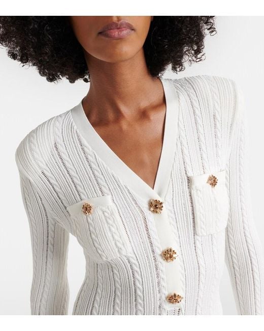 Self-Portrait White January Embellished Midi Dress