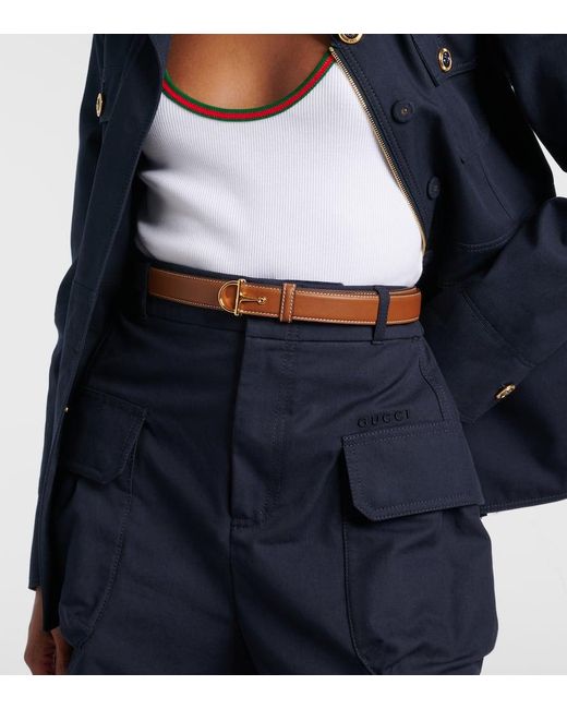Ceinture Horsebit En Cuir Gucci en coloris Brown