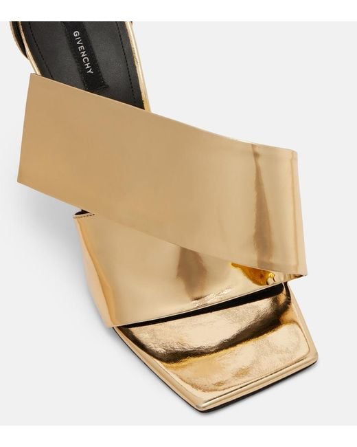 Givenchy Metallic Sliced Square 90 Patent Leather Sandals