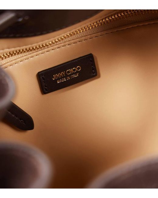 Jimmy Choo Black Bon Bon Small Suede Bucket Bag