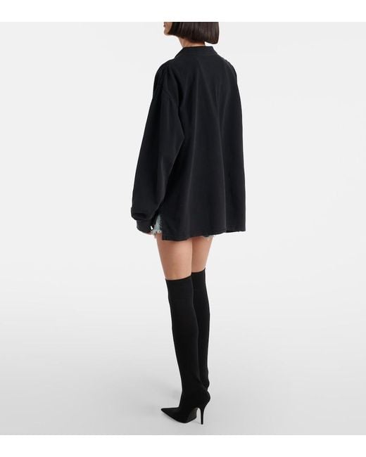 Balenciaga Black Laurel Classic Cotton Pique Polo Shirt