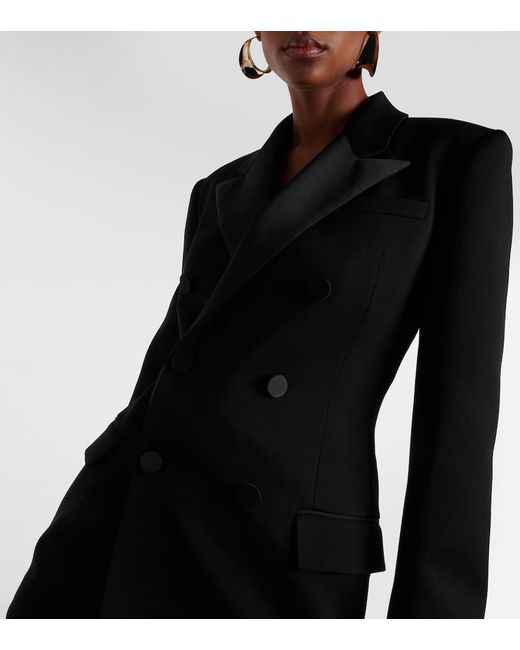 Saint Laurent Black Wool Grain De Poudre Tuxedo Jacket