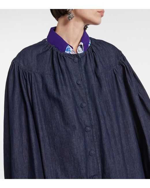 Dries Van Noten Blue Denim Coat