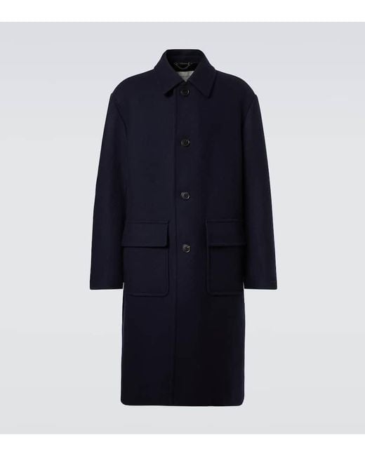 Dries Van Noten Mantel Aus Twill in Blue für Herren
