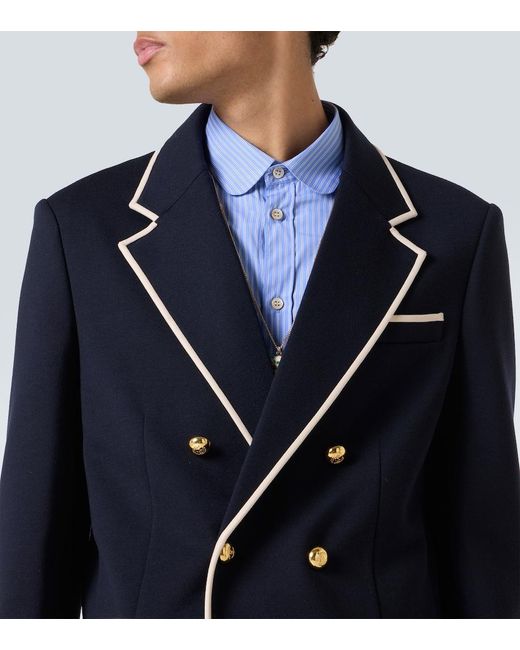 Valentino Blue Wool Jersey Blazer for men
