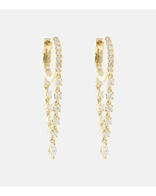 Anita Ko Metallic Sienna 18kt Gold Hoop Earrings With Diamonds