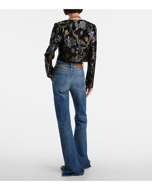 Chloé Black Cropped Embroidered Jacket