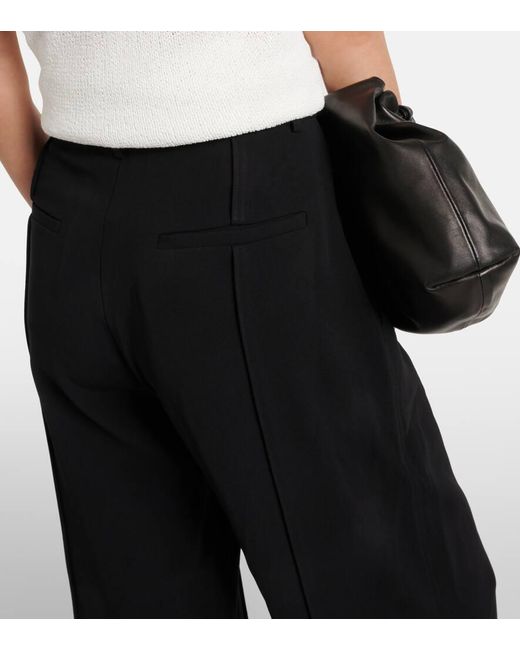 Proenza Schouler Blue Weyes High-Rise Crepe Straight Pants
