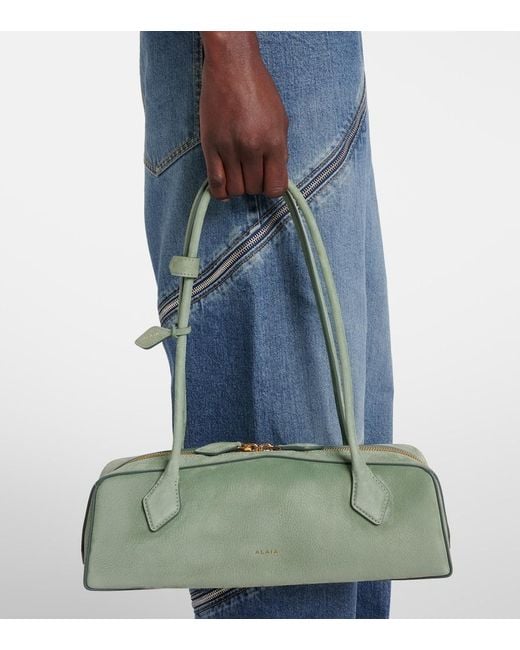 Alaïa Green Le Teckel Medium Suede Shoulder Bag