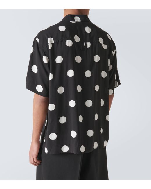 Jacquemus Black La Chemise Jean Polka-dot Bowling Shirt for men