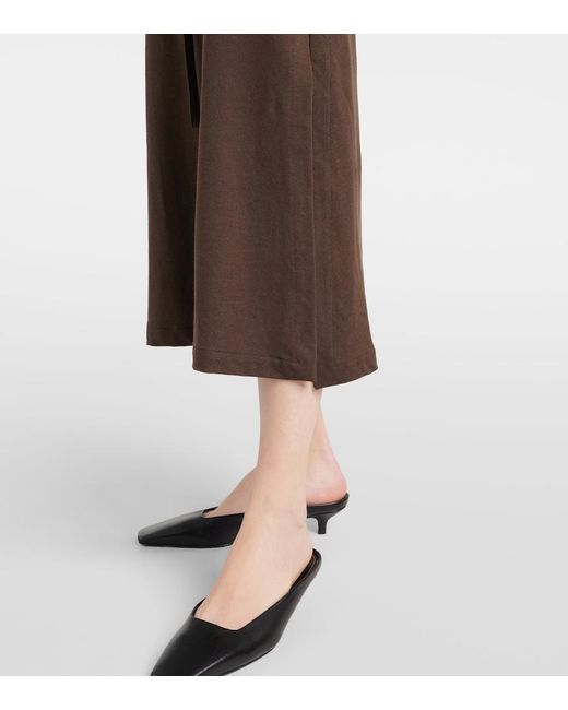 Lemaire Brown Cotton And Linen Jersey Midi Dress