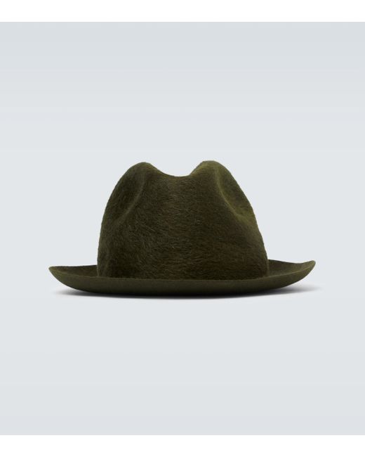 Borsalino Green Fedora Hat for men
